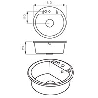 Mezzo II - Single kitchen sink Ø 51 cm, graphite