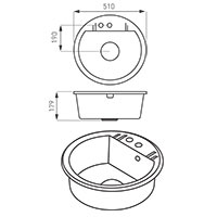 Mezzo II - Single kitchen sink Ø 51 cm, grey