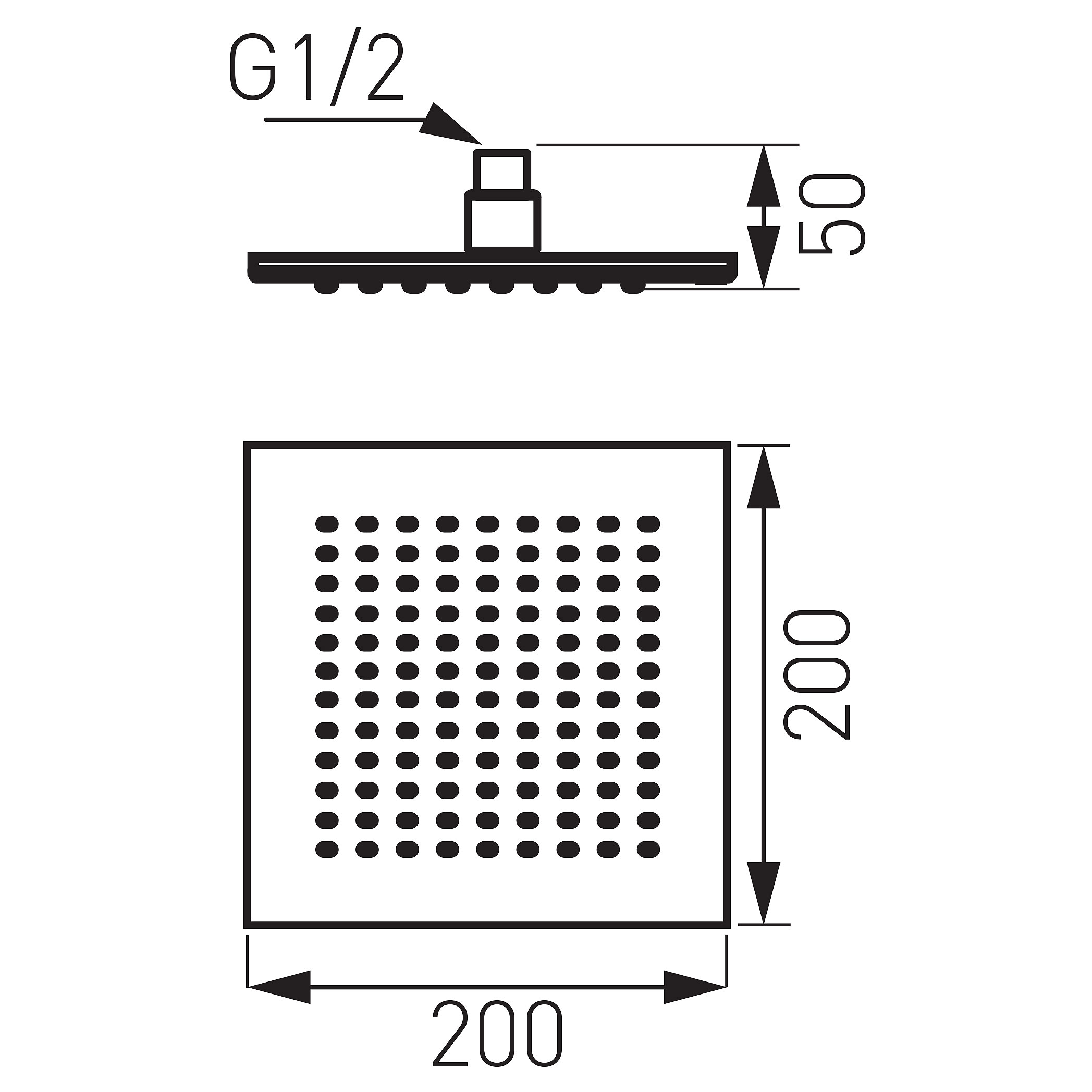 Slim - cap fix de dus 200X200