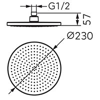 Nostris - rainfall shower head, round 230 mm, black