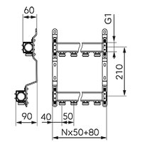 F-Comfort - Stainless steel manifold, beam with one side of wholes, without air vents