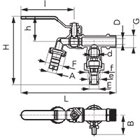 F-Comfort - bibcock with two outlets