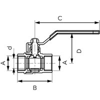 F-Comfort - rutulinis ventilis ilga rankena, vidus-vidus 