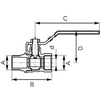 F-Comfort - Ball valve with lever handle, male-female