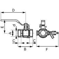 F-Power - ball valve with drain, manual air-vent and plug