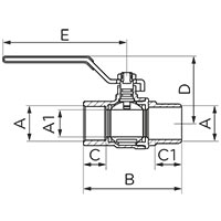 Robinet cu bila pentru gaz interior-exterior, tip G61, cu maneta