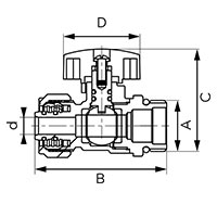 F-Comfort - Ball valve for 16x2 multilayer pipes, male