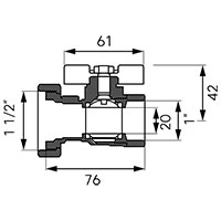 Rutulinis ventilis su 6/4" jungtimi siurbliui