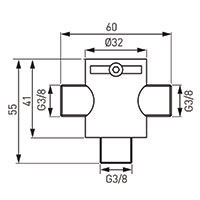 Mechanikus keverőszelep 3/8”, érintésmentes csaptelepekhez, szelepekhez