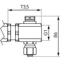 1" extension kit for the distributor, with shut-off valve