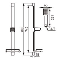 Quadro - sliding shower set, chrome