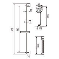 Simpla - sliding shower set