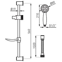 Evo - sliding shower set