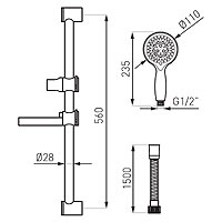 Emo - sliding shower set