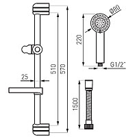 Ego - sliding shower set