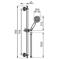Retro - sliding shower set, chrome