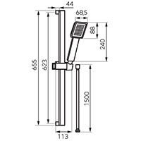 Sinus Black - sliding shower set