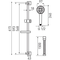 Tutti - sliding shower set