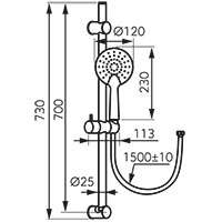 Phila - sliding shower set, chrome