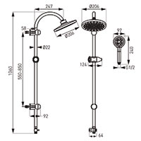 Rondo - rainfall with shower set