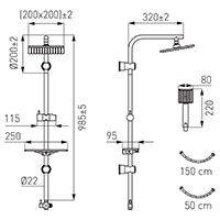 Amigo VerdeLine - rainfall with shower set