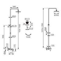 Algeo - rainfall shower system and bath mixer