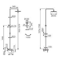 Fiesta - rainfall shower system and bath mixer