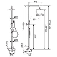 Vitto VerdeLine - Rainfall shower system and mixer