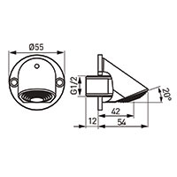 Vandal Proof 1F - shower head, chrome