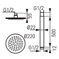 Rotondo 8" -  ceiling shower set