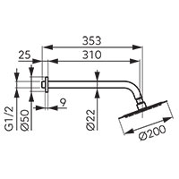 Zuhanyszett - zuhanykar Slimline fejzuhannyal