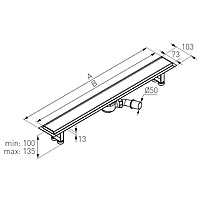 Ora - linear shower drain channel, black mat