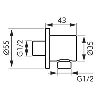 Angle connection for shower hose