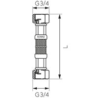 Acélborítású flexibilis bekötőcső vízre 3/4"x3/4" belső-belső