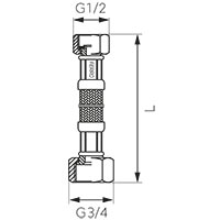 Fleksibilno crijevo 3 /4" x1/2” inox oplet, s brtvama, žensko-žensko