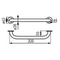 Metalia Help - ravni rukohvat 300 mm