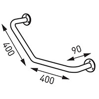 Metalia Hep - angular grap handle 400x400 mm