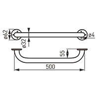 Metalia Help - ravni rukohvat 500 mm