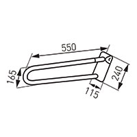 Metalia Hep - foldable double grab bar 550 mm