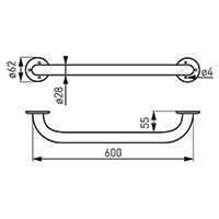 Metalia Help - ravni rukohvat 600 mm