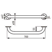 Metalia Help - ravni rukohvat 700 mm