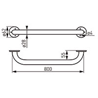 Metalia Hep - straight grab bar 800 mm