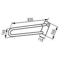 Metalia Hep - foldable double grab bar 830 mm