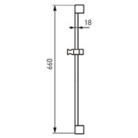 Rail - sliding shower bar, chrome
