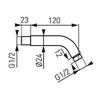 Душ тръба L 120 мм