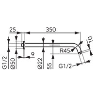 Shower arm for overhead shower