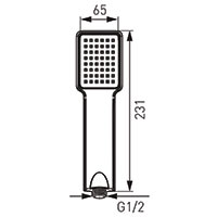 Quadro - 1 function shower handle, chrome
