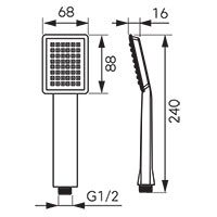 Sinus - shower handle, chrome