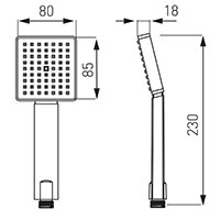 Amigo Verdeline - shower handle, chrome