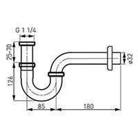 G 1 1/4”x32 mm tube trap